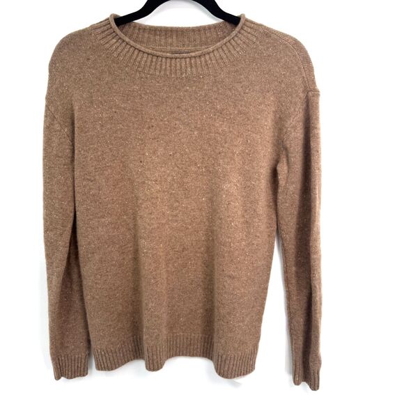 Lands' End 100% Cashmere Sweater Womens XS Brown Minimalist Quiet Luxury NWOT